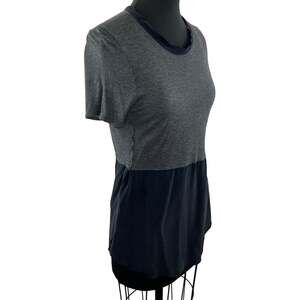 Wilfred Gray Black Silk Blend Top Round Neck Short Sleeve Pullover Size S Small